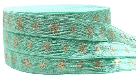 10 Yard 15 mm tropischer Baum, Blätter, Sterne, bedruckt, umklappbares elastisches Band zum Nähen, Haargummi, Rucksack-Dekoration, Zubehör, GS535, 10 Jahre, elastisch, 15 mm