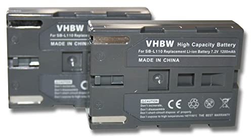 vhbw 2x batteria compatibile con Samsung VP-D20, VP-D21, VP-D23, VP-D24, VP-D190MSi, VP-D230, VP-D250 videocamera camcorder (600mAh, 7,2V, Li-Ion)