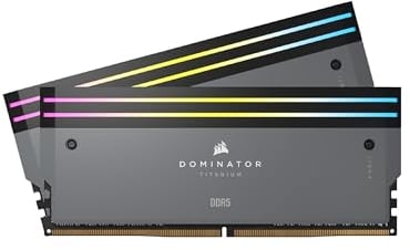 CORSAIR Dominator Titanium RGB DDR5 RAM 64GB (2x32GB) 6000MHz CL30 AMD Expo Intel XMP 3.0 Desktop-Arbeitsspeicher – Grau (CMP64GX5M2B6000Z30)
