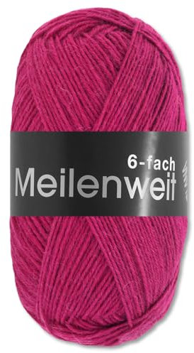 Frida's Wollhaus Lana Grossa 150 g Meilenweit 6-fach 150 Sockenwolle Stricken Garn 19 Farben (9245 | Pink)