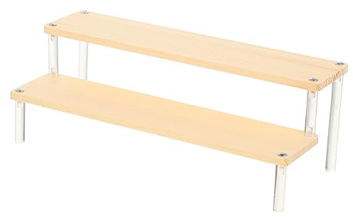 PRETYZOOM 2-stöckiger Tortenständer Aus Holz Eleganter Ausstellungsständer Für Desserts Und Kosmetik 30cm Hoch Praktischer Parfüm Und Schmuckhalter Für Küche Bad Und Büro