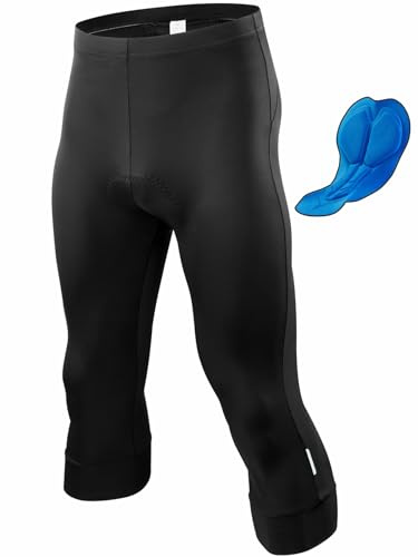qualidyne Herren 3/4 Fahrradhose, 4D gepolsterte Radhose, Leggings, Outdoor, Reiten, Fahrradhose