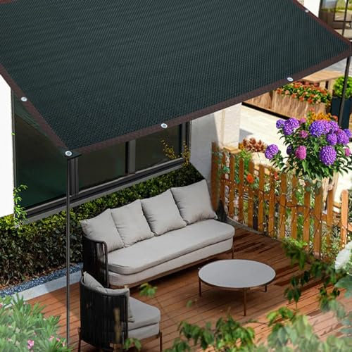 Sombra Toldo de Jardín,Malla Parasol Rectangular,1m,2m,3m,4m,5m,6m,Tela Parasol Exterior,para Patio Jardín Patio Trasero,Negro-con Ojales,2x7m(7 * 23ft)
