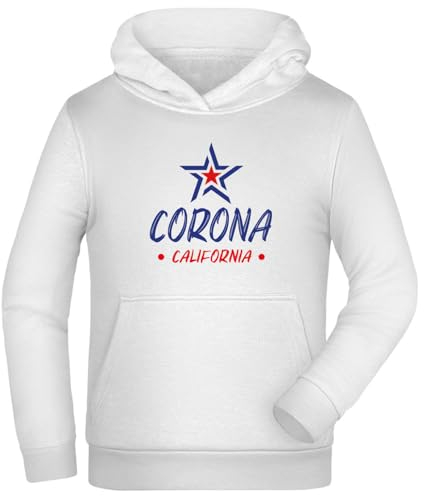 Generico Sweatshirt Corona California - USA Weiß mit Kapuze und Tasche # 135 - Klicken Sie auf Anpassen für Größe, Weiß, M