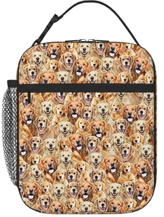 VMUDJAPRG Isolierte Lunchtasche mit Labrador-Retriever-Hunden, mit Tasche, tragbare Lunchbox, Kühltasche für Arbeit, Schule, Picknick, Reisen