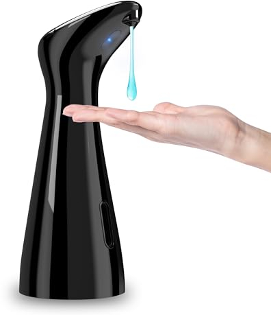 Mamiddle Seifenspender Automatisch 6.76oz/200ml Automatischer Seifenspender Berührungsloser Flüssigseifenspender mit Infrarotsensor für Bad Küche Waschbecken Hotel Restaurant (Glänzend Schwarz)