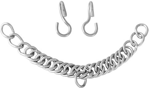 Top Tack Curb Chain with Hooks Double Link Stainless Steel for Horse Bits