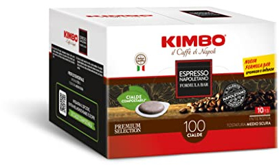 Kimbo 300 Cialde Caffè Compostabili ESE, Espresso Napoletano | 3 Confezioni da 100 Cialde, Miscela Intensa e Cremosa, Intensità 10/13, Tostatura Medio-Scura
