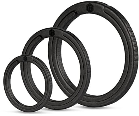 KeyUnity Titanium Key Ring Set of 3, 33/25/17.5 mm Split Ring with Side Print, Easy Access to Keys, Carabiners, Torches, ID Tag, KA02HF(1L+1M+1S)