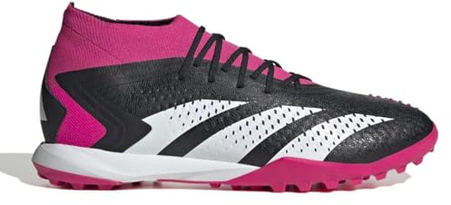 adidas Unisex Accuracy.3 Turf Soccer Shoe, Core Black/Cloud White/Team Shock Pink 2, 6 UK