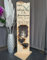 Holzaufsteller zur Silberhochzeit 2 Herzen geflammt, Holz Deko Schild Holzschild Eingangsschild mit Windlicht aus Glas, Der schönste Weg ist der Gemeinsame