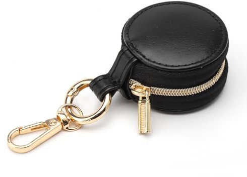 DAWRIS Tragbarer Schmuck Organizer mit Schlüsselanhänger ringe1.96in Klein Ringbox Mini Verlobungsring box Anti-Verlust Schmuck Reiseetui Ringtasche aus Leder Zur Aufbewahrung Ringen Ohrringe
