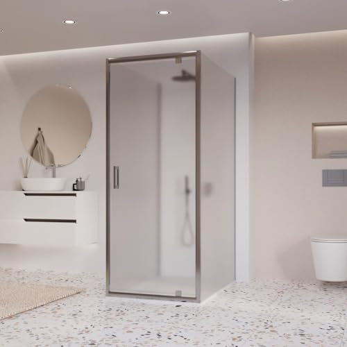OLIMPO DOCCE - Cabine de douche 3 côtés à porte battante mate h195 6 mm Adele - 70 x 80 x 70 cm