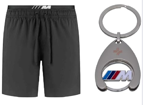 BMW M Perfomance Herren Badehose Größe M Schwarz M-Logo Shorts Bademode Schwimmhose Schwarz + Einkaufschip