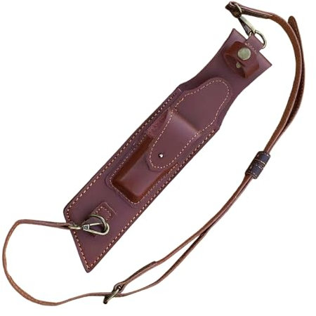 Fundas de cuero para cuchillos portátiles para exteriores con correa cruzada para acampar y amantes
