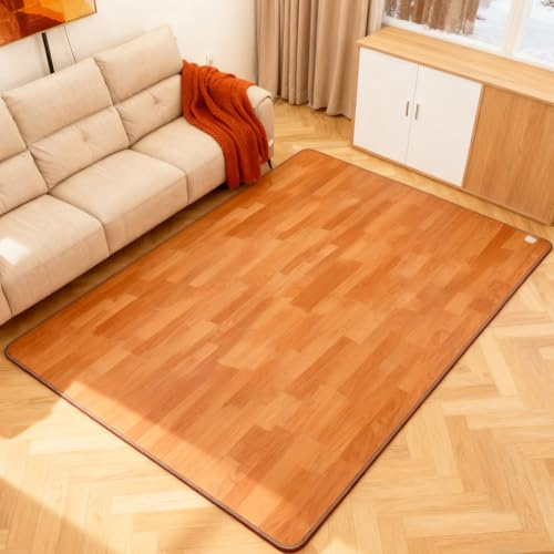 NujorWarm Electric Heated Carpet 150x200cm PVC Leather Heating Mat, Indoor Heater Floor Mat with Timer Fast Warm Up Easy Clean for Office, Living Room, Study Room, Play Room 220V 1200W HZ