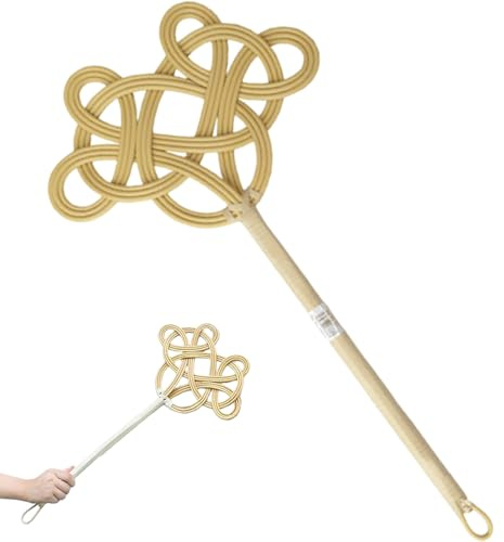 Rug Beater, Rattan Manual Hollow Carpet Beater with Comfort Handle for Quilt Pillow down Jacket, Carpet Fluffer