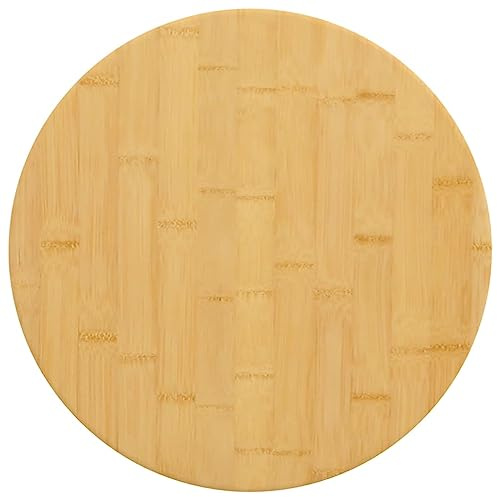 QJBSAVVA Tischplatte Bambus 50 cm Durchmesser 2,5 cm Stärke lackierte Arbeitsplatte im Modernen Design robuste Holzplatte, für Couchtisch Bistrotisch Outdoor Küche Balkon
