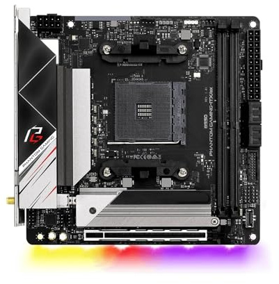 Carte mère Fit for ASRock B550 Mini TIX Phantom Gaming-ITX/AX AMD AM4 DDR4 64 Go Compatible avec Les processeurs 5600X, 5600G, 5700 et 5800, et SSD NVMe M.2