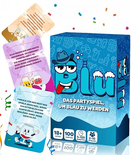 Blu Trinkspiel Das spannendste Partyspiel Saufspiel Gesellschaftsspiele für Erwachsene Kartenspiel Spieleabend witzige geschenke für männer Wahrheit oder Pflicht | 100 Karten | Junggesellenabschied