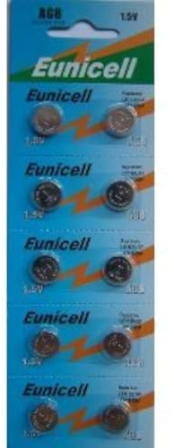 Eunicell - Pilas de botón AG8 / G8 / LR55 / LR55SW / LR1120 / L1120E / LR1120SW / LR1121 / L1121E / SR1121W / 381/391 (10 Unidades)