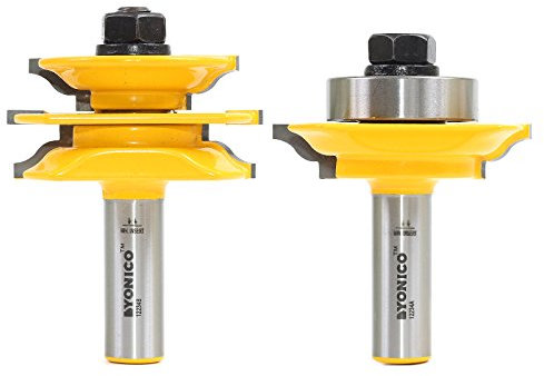 Yonico Glass Cabinet Door Rail and Stile Router Bits 2 Bit Ogee 1/2-Inch Shank 12234