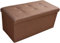 Style home Sitzbank Sitzhocker mit Stauraum, Faltbare Fußablage Sitztruhe Aufbewahrungsbox, belastbar bis 300kg, aus Leinen, 76 * 38 * 38 cm, 2676-13 (Dunklbraun)