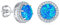 SILVEGO Damen Ohrringe aus 925 Sterling Silber mit blauem Opal Ohrstecker