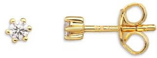 Xenox XS3515G Ohrstecker Silver Circle Gelb-Gold Zirkonia Ø 3 mm