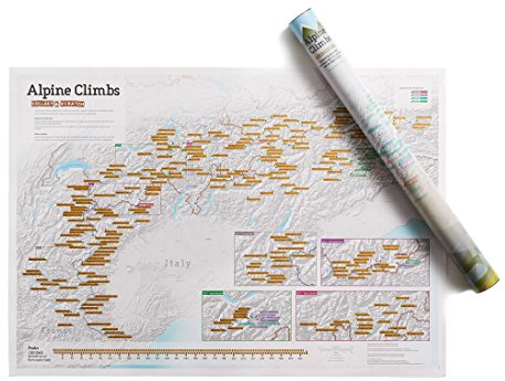 Alpine Klettersteige zum Rubbeln - Maps International - Poster als Geschenk für Wander-/Kletterenthusiasten - Alpen Gipfel - A1-Format 84,1 (h) x 59,4 (b) cm