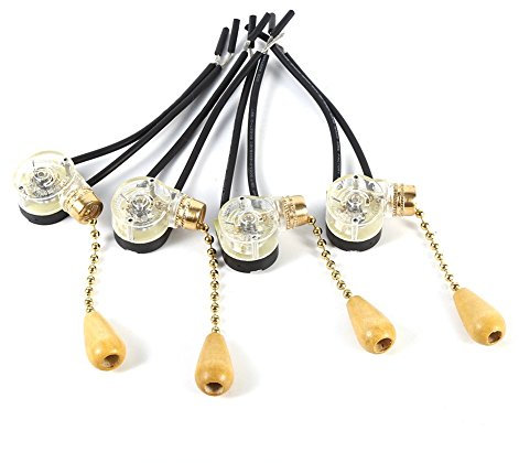 Universal Home Ceiling Fan Lamp Wall Light Replacement Pull Chain Cord Switch 250V 125V(Pack of 4)