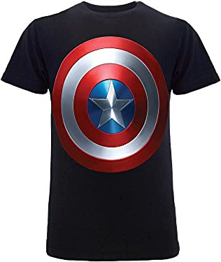 Marvel - Camiseta del Capitán América original de Los Vengadores azul oscuro L