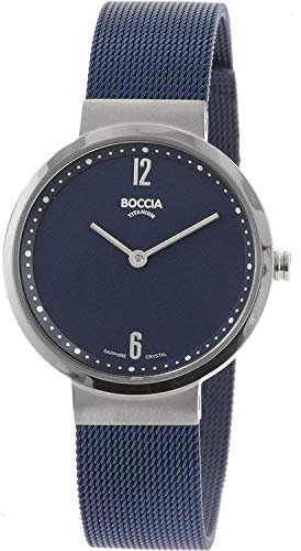 Boccia Damen Analog Quarz Uhr mit Edelstahl Armband 3283-04