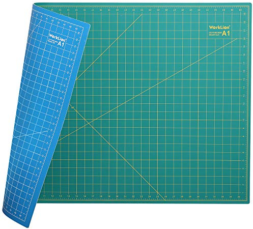Worklion Grand tapis de découpe auto-cicatrisant en PVC double face avec grille pour travaux manuels, tissus, matelassage, couture, scrapbooking
