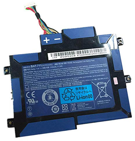 7.4V 11.3Wh 1530mAh BAT-711 Batería para portátil Compatible con Acer Iconia Tab A100 Tablet PC BT.00203.005 BT00203005