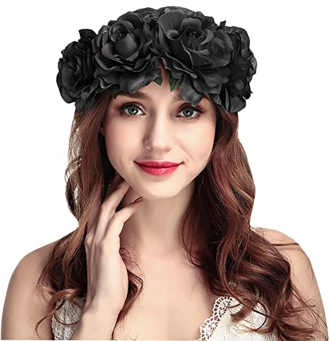 Blumenkranz Braut Stirnband Simulationsblume Girlande Böhmen Haarkranz Elastischer Gürtel Blumenkrone Blumen Haarband für Braut Brautbrautjungfern Fotografie Hochzeit Festival Damen Mädchen