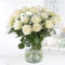 Weiße Rosen mit Schleierkraut - Premium-Rosen (60cm), Rosenstrauß XXL mit 7-Tage-Frische-Garantie, handgebunden von Floristen, Blumenstrauß mit weißen Rosen versenden, Blumenversand