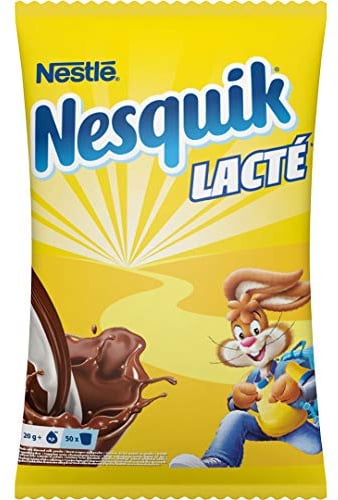 NESQUIK Lacté - Chocolat en Poudre - Cacao en Poudre à Mélanger avec de l'Eau - Préparation Instantanée Chocolat Chaud - Goût de chocolat - Petit-Déjeuner - Sachet 1 de kg