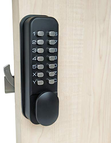 ShouSiFang serrure de porte coulissante numérique à code facile,Sans clé (Noir)