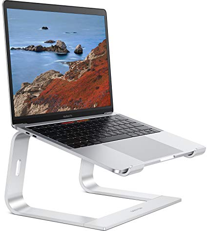 OMOTON Laptop Riser Ergonomic Laptop Stand, Desktop Ventilated PC Riser, Laptop Holder for MacBook Pro/Air and More (10-15.6in), Silver