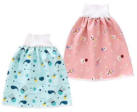 Happy Cherry Baby Windelrock Töpfchen Windelhose 2pcs Trainingsrock Windelshorts Lernhose Wiederverwendbare Baumwolle Hoch Taillierter Lernwindel