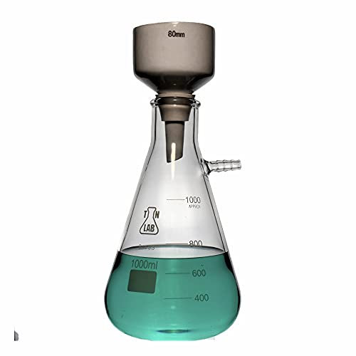 Buchner Funnel Kit Filter Flask Set 80mm Funnel and a 1000ml 1L Vacuum Flask TN LAB
