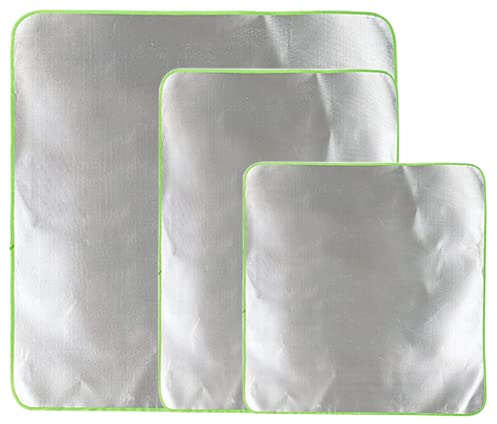 Feuerfeste Matte,Wiederverwendbar Grill und Feuerstelle Hochtemperatur Matte,Glasfaser-Aluminiumfolie Feuerstelle Pad für Grill im Freien Holzverbrennung,Feuerschutzmatte für Deck (50x80cm)