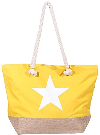 Markenlos Antonio - Strandtasche STERN Badetasche Tasche (Nr.101-109) (Gelb 109)