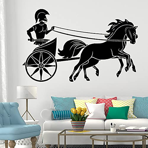 Zdklfm69 WandSticker Wandtattoos Vinyl Wohnkultur Wohnzimmer Schlafzimmer Dekoration Ritter Streitwagen Antike Griechische Antike Aufkleber Wandbilder 84x134cm
