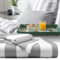 bo&button® Kinderbettwäsche, Mako Satin, 100% GOTS Bio Baumwolle, hochwertig, kuschelig weich, Fairtrade, Bettwäsche Kinder für Junge & Mädchen Set 100x135 cm + 40x60 cm - Striped Stone Streifen