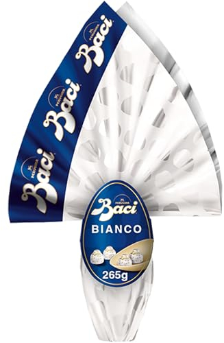 BACI PERUGINA Uovo di Pasqua 2025 Cioccolato Bianco con Sorpresa e 4 Cioccolatini 265g