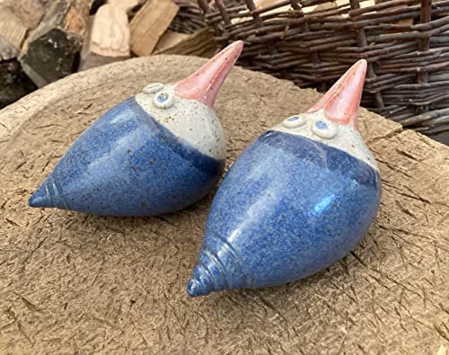 Keramikvogel, Gartenstecker, Gartendekoration, frostfest, getöpfert