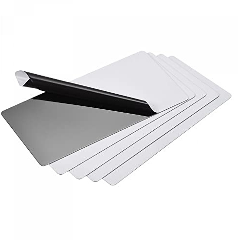 sourcing map 10uds En Blanco Metal Tarjeta 100mm X 50mm X 0,4mm Oscuro Gris | 201 Inoxidable Acero Placa Pulido