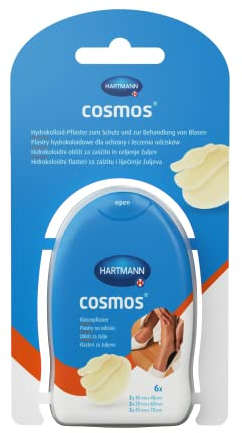Cosmos Blasenpflaster: Das Spezialpflaster fördert die Heilung von Blasen an Füßen, Zehen und Fingern, Mix 3 Größen, 6 Stück